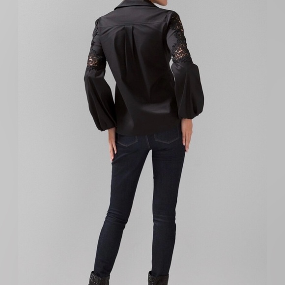 WHBM Holiday Jean High-Rise Coated Denim & Lace Slim Jeans Black 16 - Picture 16 of 16